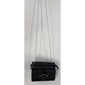 Brighton vintage multi textured Brown multi compartment Chain Strap clutch purse